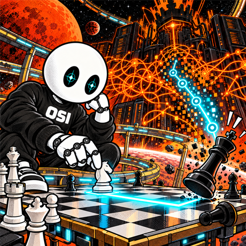 OSI wins cosmic chess with a single knight move